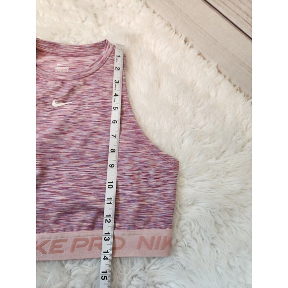 Nike‎ Pro Dri Fit Women's High Neck Sleeveless Crop Top Pink Purple Size M - Picture 6 of 6
